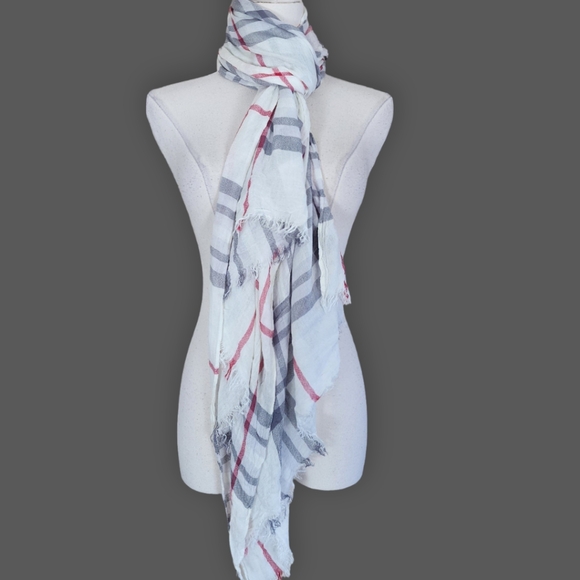 Accessories - Ivory/Grey/Red Plaid Scarf